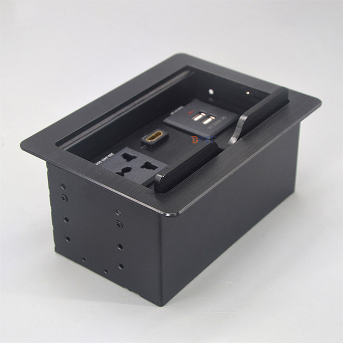Universal power outlet cable cubby box BS420