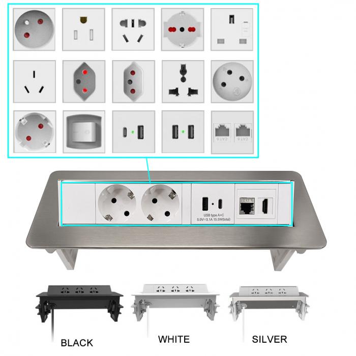 OEM/ODM BNT Customizable Pop Up Socket Outlet Hidden Power Socket with USB Port for Desk