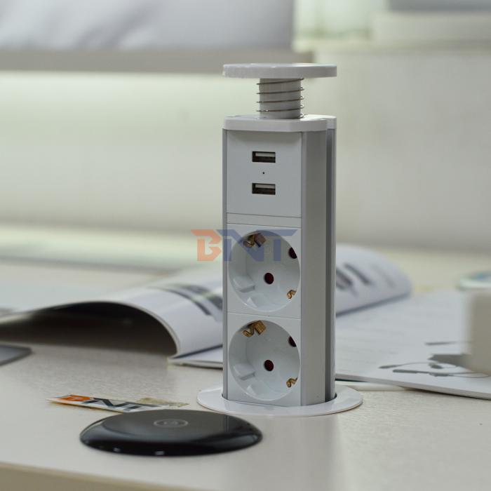 Aluminum alloy desk tower power socket BP101(6cm)