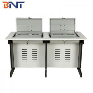 手动液晶屏翻转双人电脑桌SKD-D19D