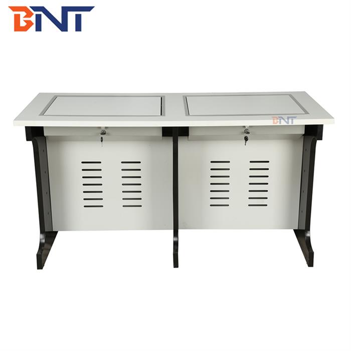 手动液晶屏翻转双人电脑桌SKD-D19D