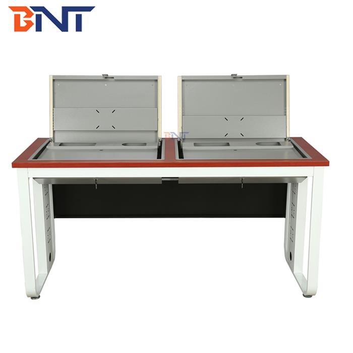 手动液晶屏翻转双人电脑桌SKD-D19H