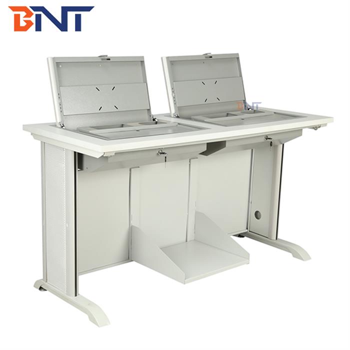 手动液晶屏翻转双人电脑桌SKD-D19C