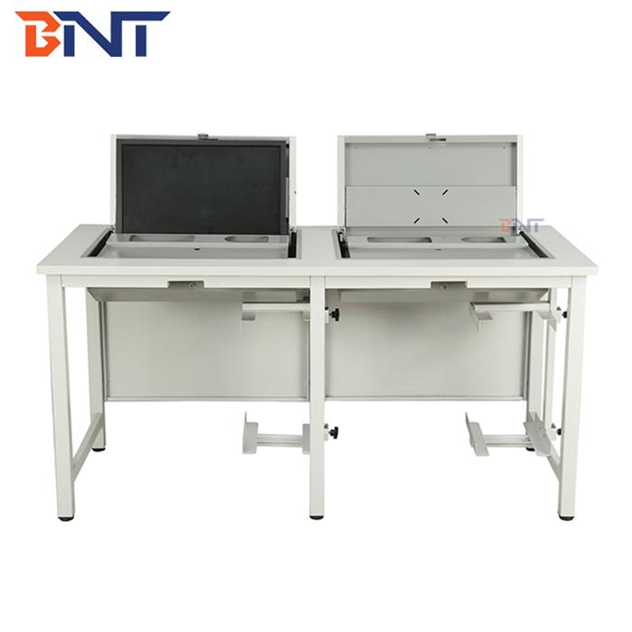 手动液晶屏翻转双人电脑桌SKD-D19E