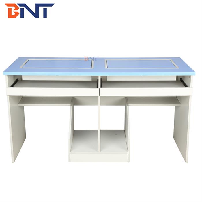 手动液晶屏翻转双人电脑桌SKD-D19A