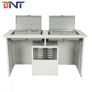 手动液晶屏翻转双人电脑桌SKD-D19G