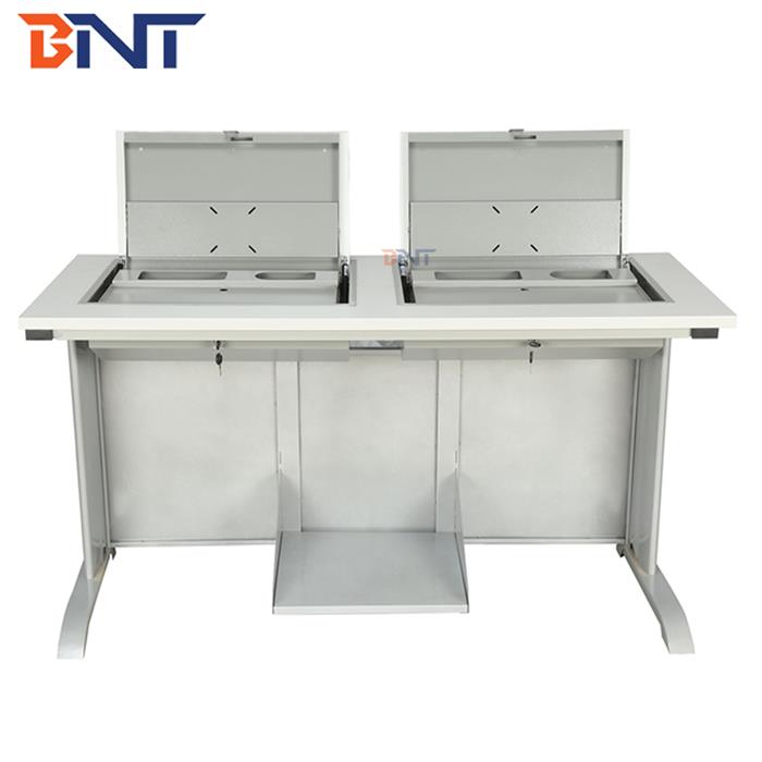 手动液晶屏翻转双人电脑桌SKD-D19B