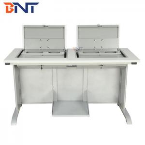 手动液晶屏翻转双人电脑桌SKD-D19B