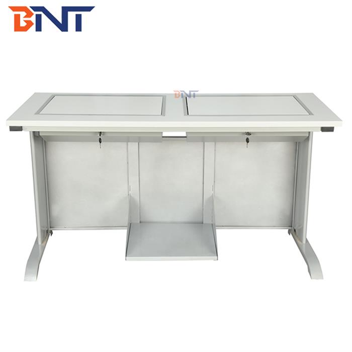 手动液晶屏翻转双人电脑桌SKD-D19B