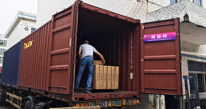 2019-5-10 shipment-a 20ft container of mobile tv carts finish loading today