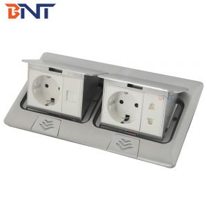 aluminum alloy material double EU power waterproof pop up floor socket  outlet box