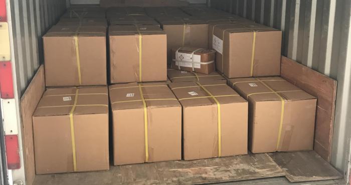 36 cartons of sockets shipped to South America country