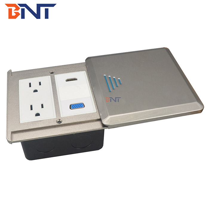 Media floor socket with sliding cover FS26