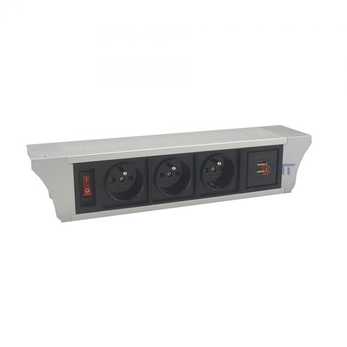 French power with usb table socket box TUS103FR