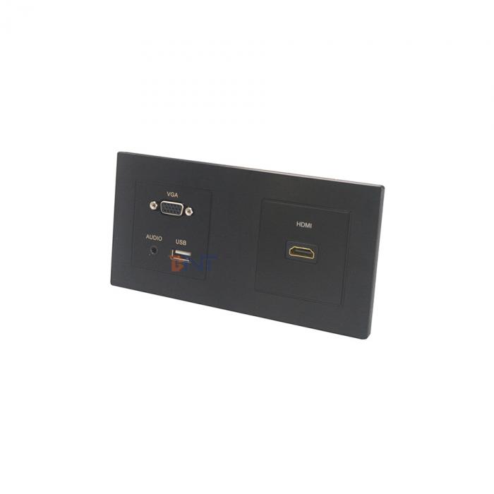 Stainless steel multimedia wall panel socket WS201