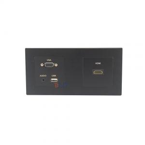 Stainless steel multimedia wall panel socket WS201