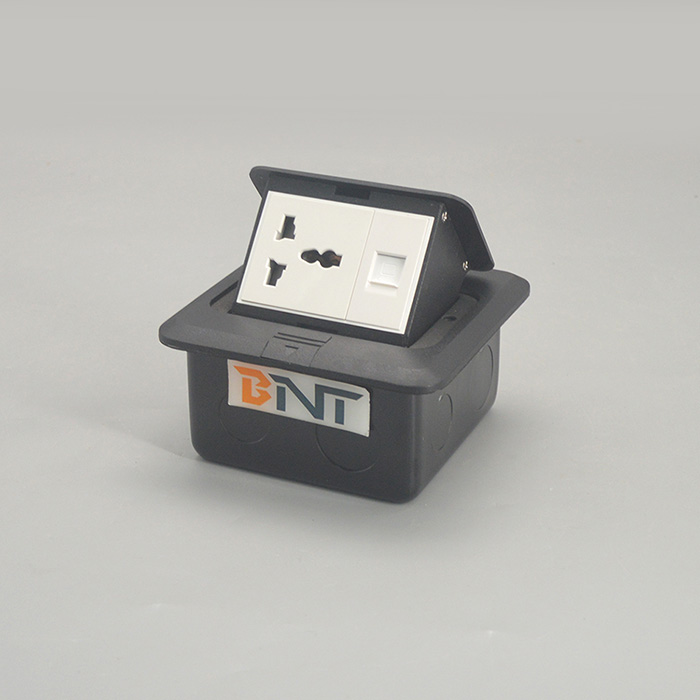 Universal power floor socket box with network  FS0401