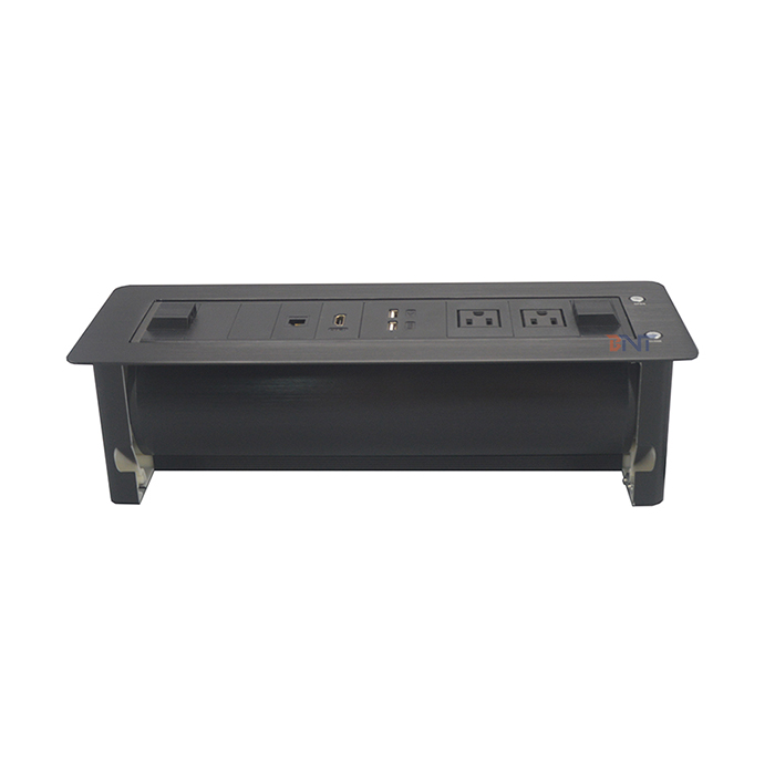 Motorized flip up hidden desk outlet EK6308US