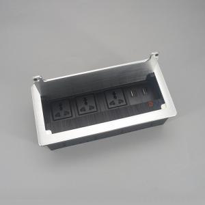 Table socket with brushed flip-open cover BF817