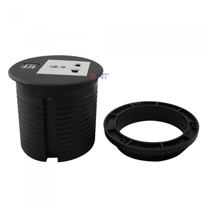 Round Table Socket With 1 Universal power +2usb charging TS80