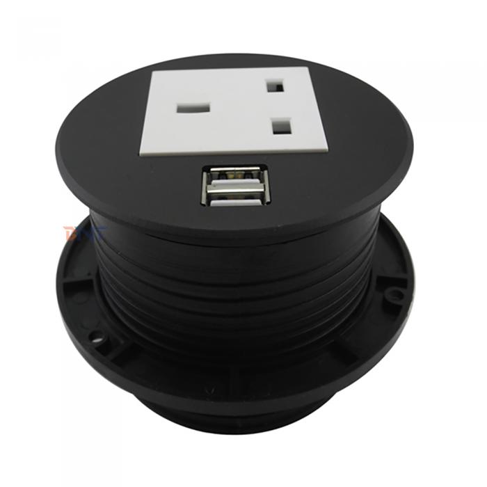 Round Table Socket  1 AC power 1*USB Charger TS80