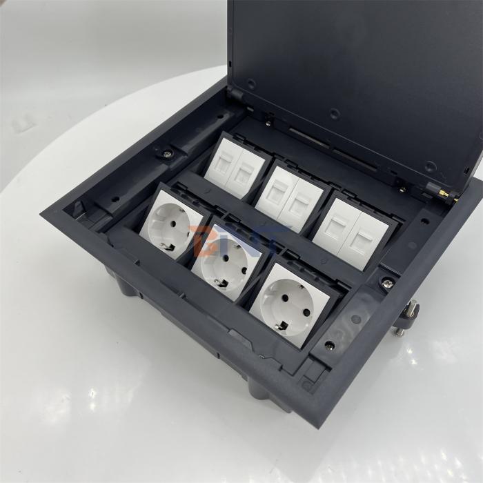 OEM/ODM Manual opening Hidden floor sockets Water Proof Floor Socket ABS plastic material ground Pop Up sockets