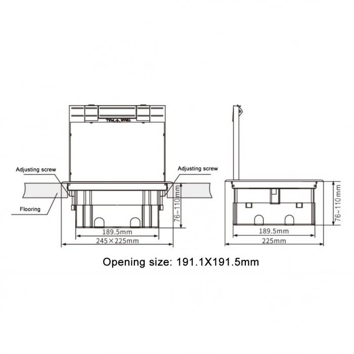 OEM/ODM Manual opening Hidden floor sockets Water Proof Floor Socket ABS plastic material ground Pop Up sockets