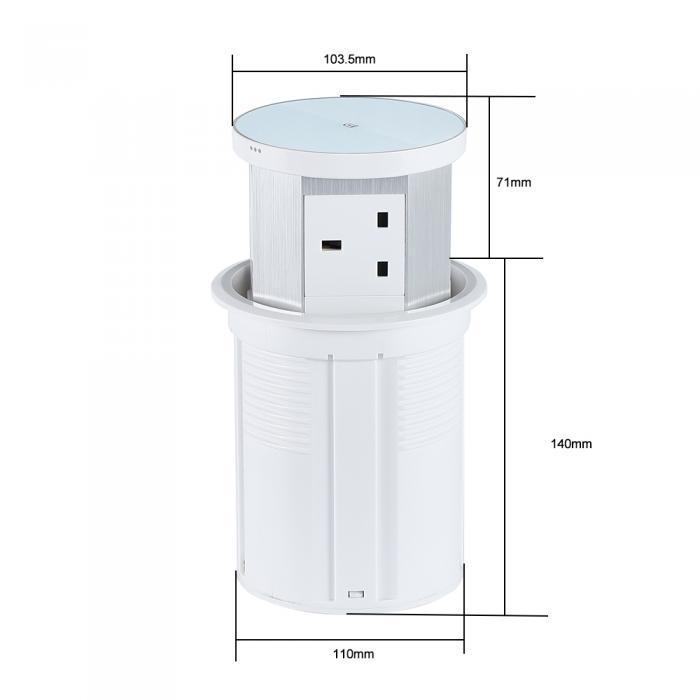 OEM/ODM Recessed Desktop Pop-Up Hidden Power Socket with USB Port AC Kitchen Socket 16A with wireless fast charger for Office