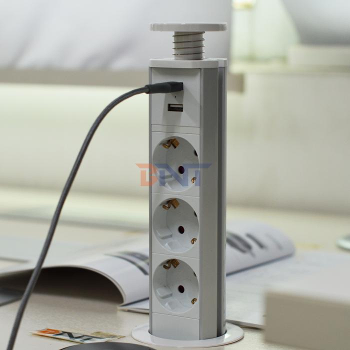 Aluminum alloy desk tower power socket BP101(6cm)