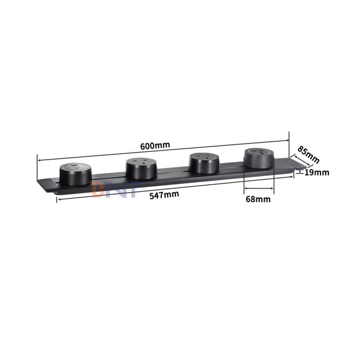 Modern Style Wall-Mounted Power Rail Track Socket Convenient Multi-Outlet Removable AC Socket for Universal UK Standards