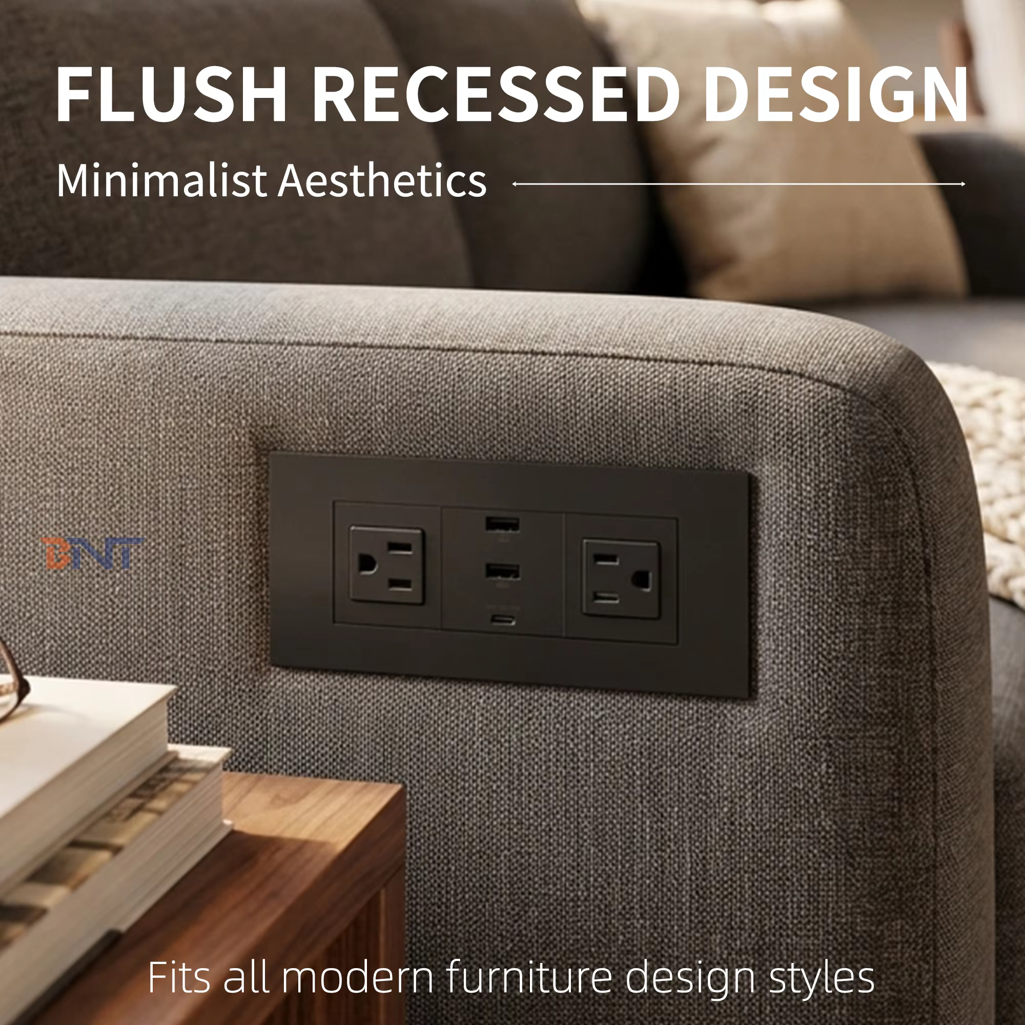 US Tabletop Socket, 2 AC + 2 USB-A + USB-C (BWP-10)