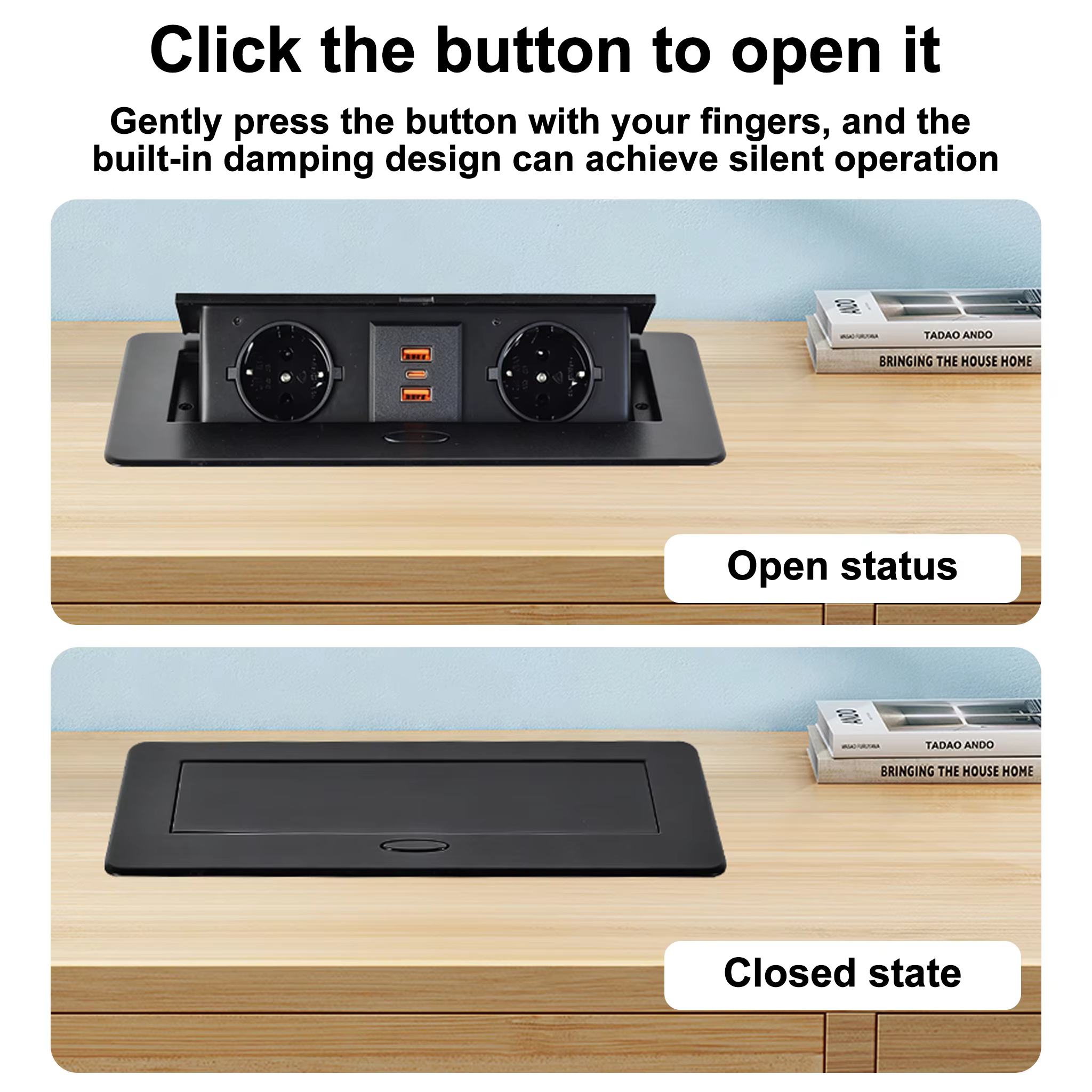 Pop-Up Desk Socket with 65 W USB PD Charging (BD650)