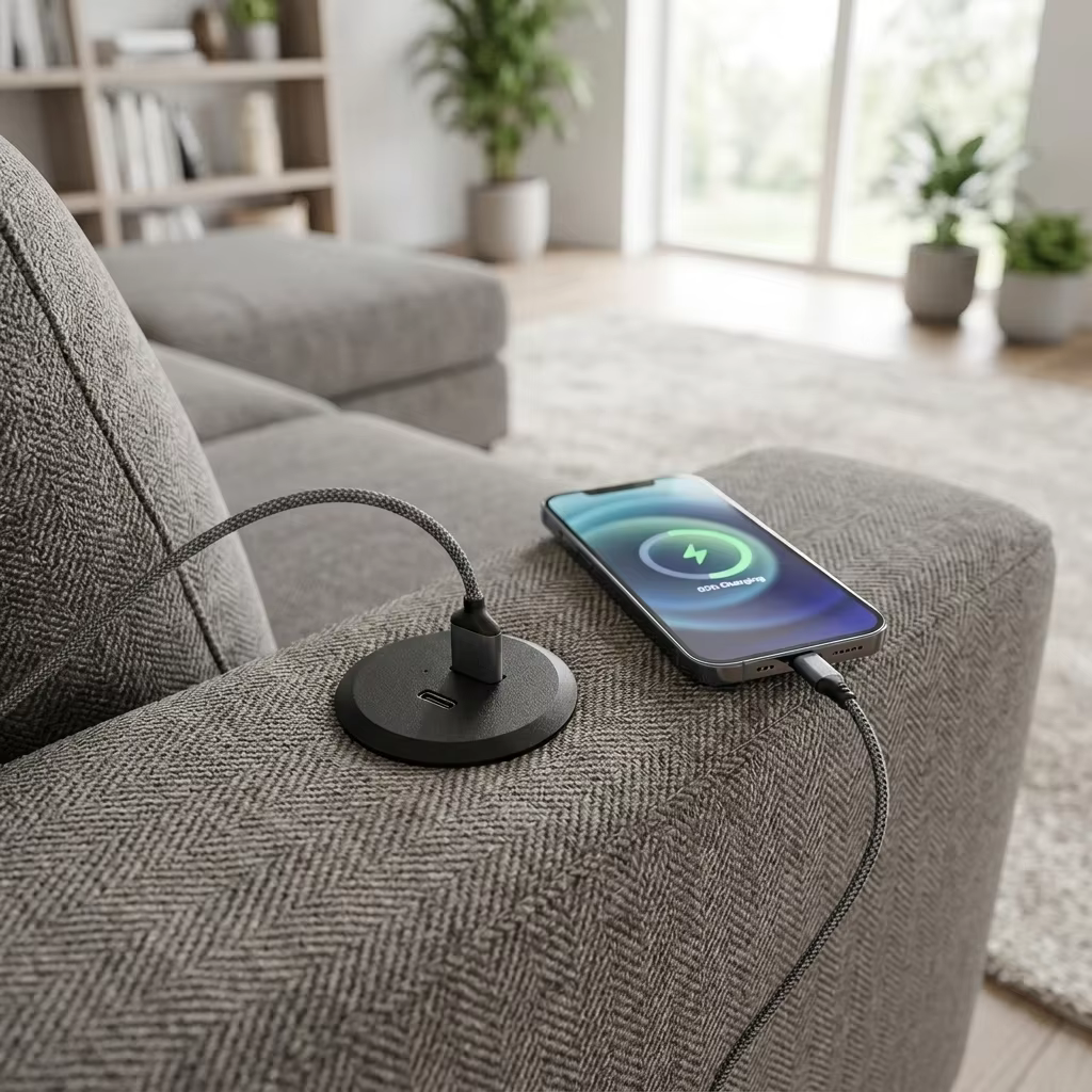 42 mm Recessed USB Charger, 50 mm Round Body (USB-3)