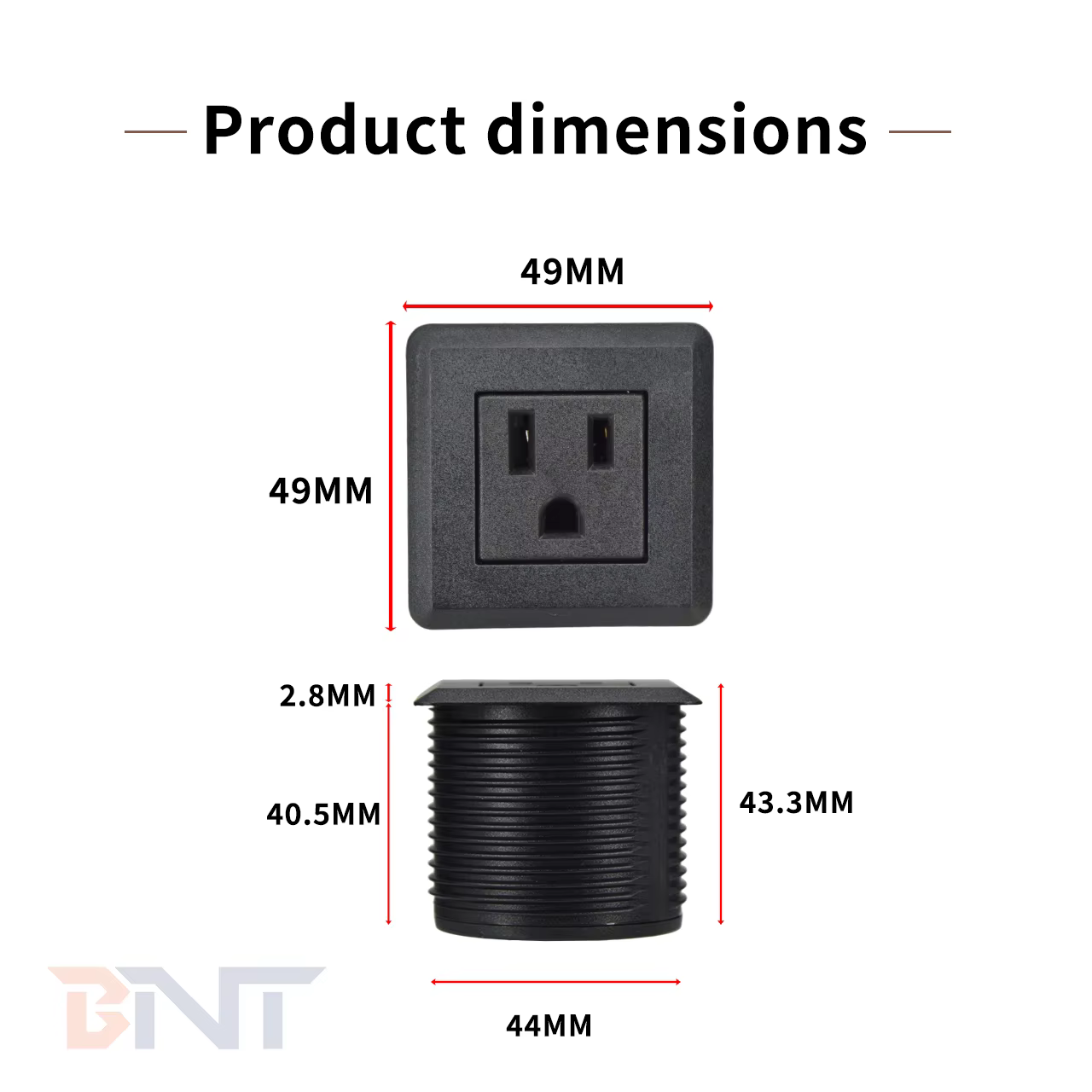 46 mm Screw-Mount Panel Socket, US Outlet (TS46US)