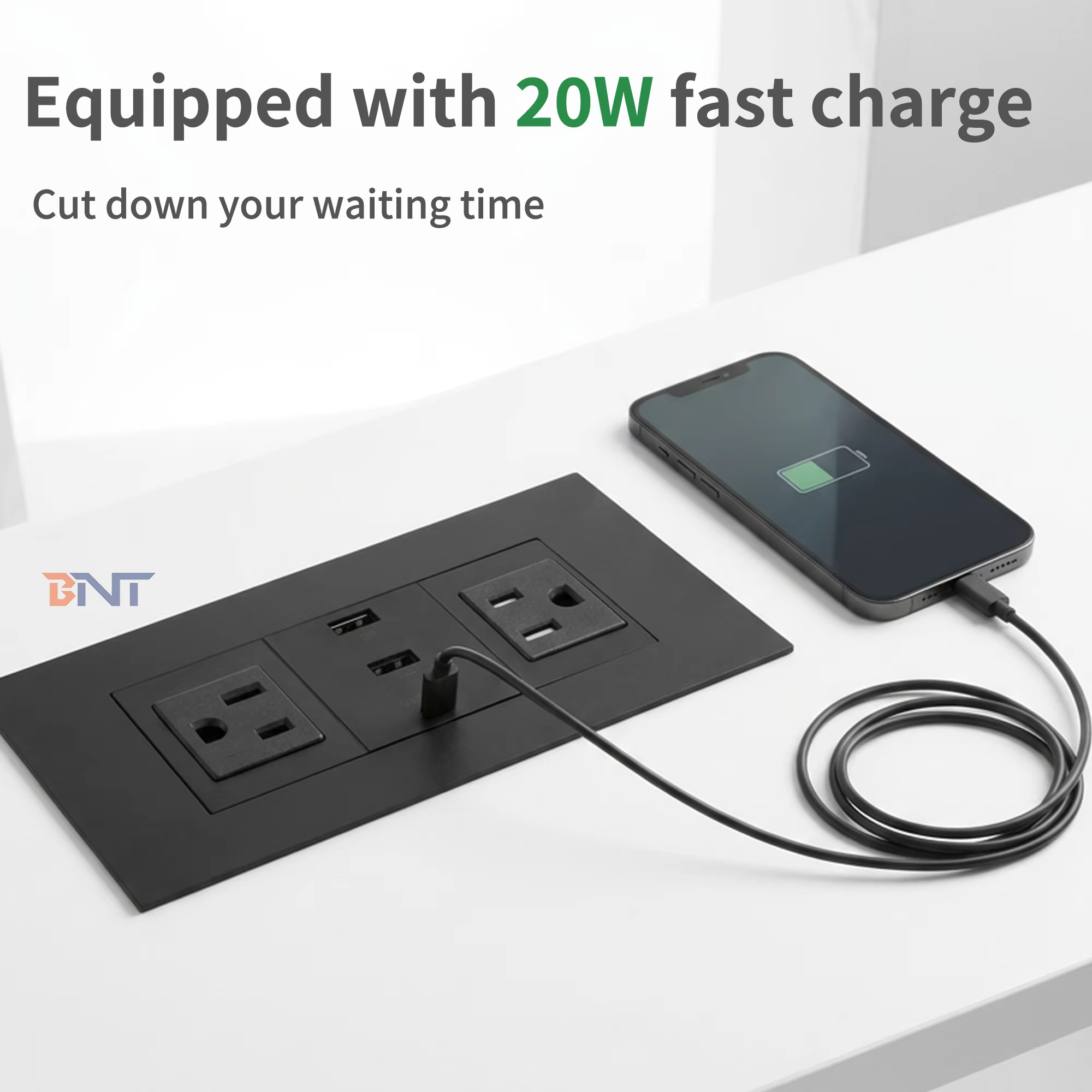 US Tabletop Socket, 2 AC + 2 USB-A + USB-C (BWP-10)