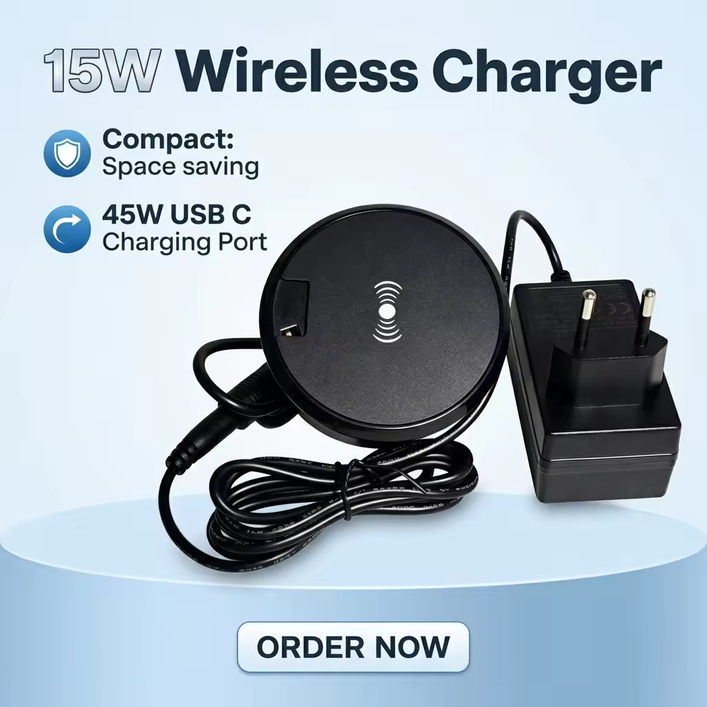 70 mm Desk Grommet, 15 W Wireless + 40/45 W USB (W75)