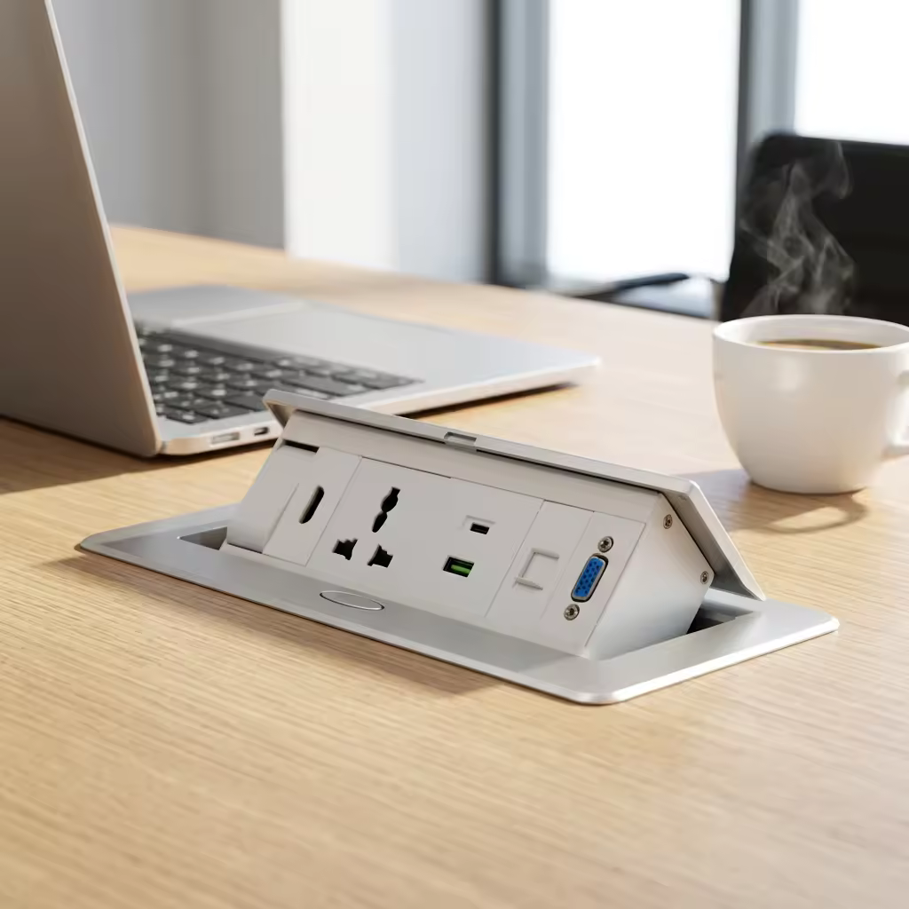 Retractable Pop-Up Desk Socket with USB (266 mm)